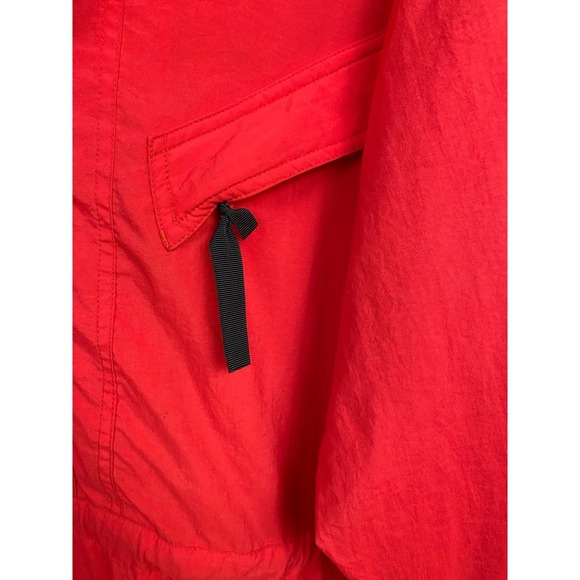 Vintage Eddie Bauer Men's Medium 90s Colorblock Anorak Jacket Red Teal Outdoor - Picture 5 of 8